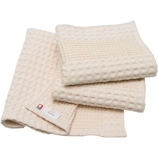 [관부가세포함] 이마바리 타월 페이스 히오리에 와플 3장 세트 베이지 일제 속건성 키친 브랜드 면 100%