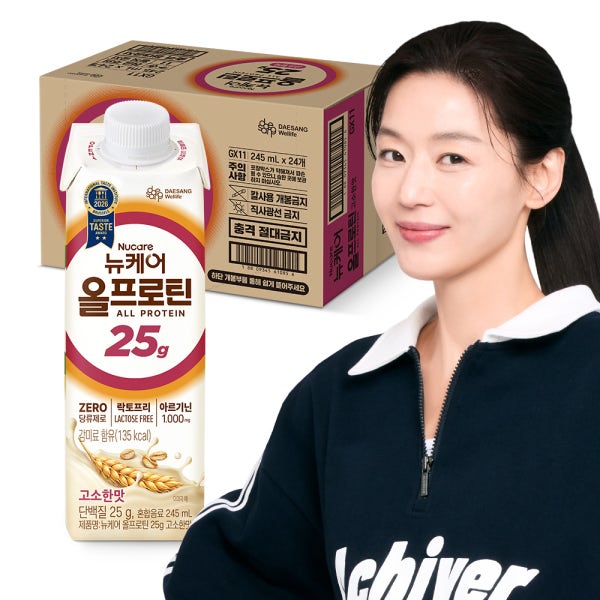 대상웰라이프 본사쇼핑몰 [단백질 25g] 뉴케어 올프로틴 고소한맛 단백질음료 245ml, 24개