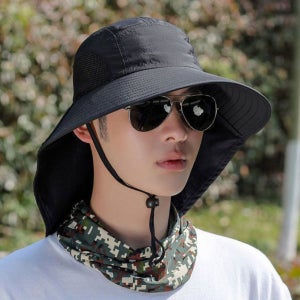 아웃도어 큰 챙모자 햇빛가림 챙넓은 모자 썬캡 블랙
