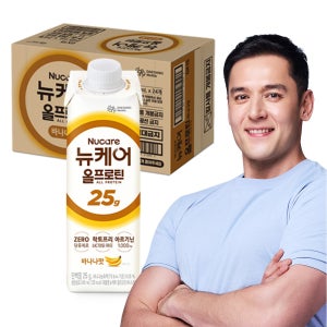 [단백질 25g] 뉴케어 올프로틴 바나나맛 245 mL 24팩 단백질음료
