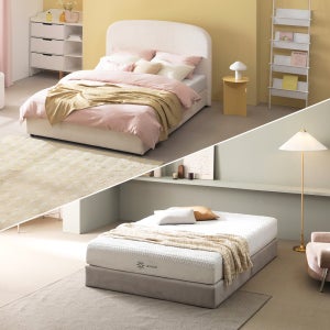 지누스 얼티마 럭스S 하이브리드 25cm+퍼프 저상형 프레임 침대 (라지킹)