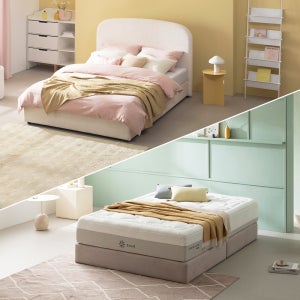 지누스 클라우드 럭스S 하이브리드 30cm+퍼프 저상형 프레임 침대 (퀸)