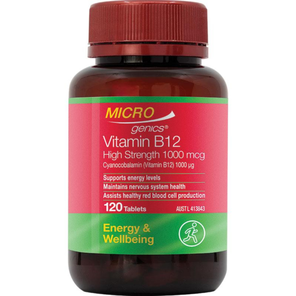 Microgenics <b>비타민 B12</b> 1000mcg 120정 건강 영양 보충제 호주 내수용
