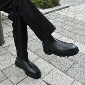 남자첼시부츠 남자키높이부츠 5cm 지퍼 소가죽 앵클