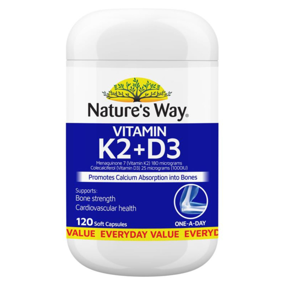 네이쳐스 웨이 <b>Nature’s Way 비타민 K2</b> D3 120정 영양 보충제 호주 내수용