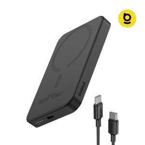 [50042] 베이스어스 맥세이프 보조배터리 무선 휴대용 휴대폰 고속 충전 20W 5000mAh, 블랙