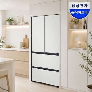 삼성 비스포크 AI 키친핏 Max 김치냉장고 4도어 420L RK70F42M2A 코타화이트