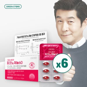 그린스토어 호팍사 갱년기 항산화 피크노제놀60 영양제 30캡슐, 6개