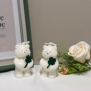 힘내라 힘 클로버 행운곰 캔들 수능 합격기원선물 마니또선물 프리지아