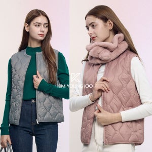 여성 퀄팅 조끼 경량 패딩 다운 누빔 봄 가을 간절기 여자 웰론 베스트(M5WV12)