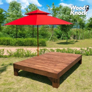 미엔우드 야외평상 실내 원목 평상 테이블 데크 정자 DIY 조립식 월넛색 595x595