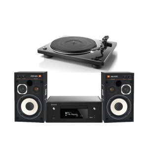 데논 RCD-N12+DP-400+JBL 4312M II 턴테이블 블루투스 오디오 세트