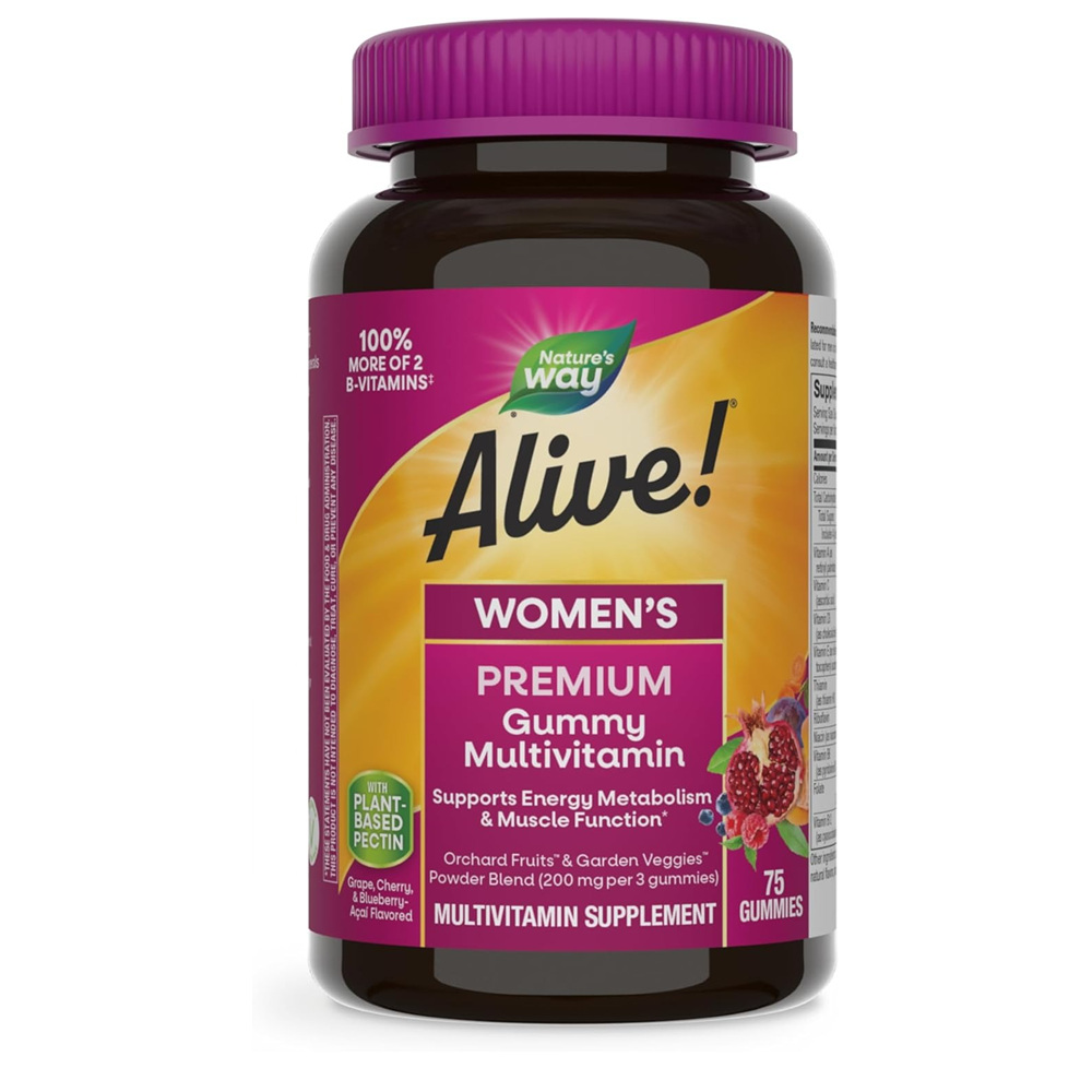 네이처스웨이 <b>얼라이브 우먼스 프리미엄 구미</b> 멀티비타민 포도 체리 블루베리 아사히맛 75구미 여성 종합비타민