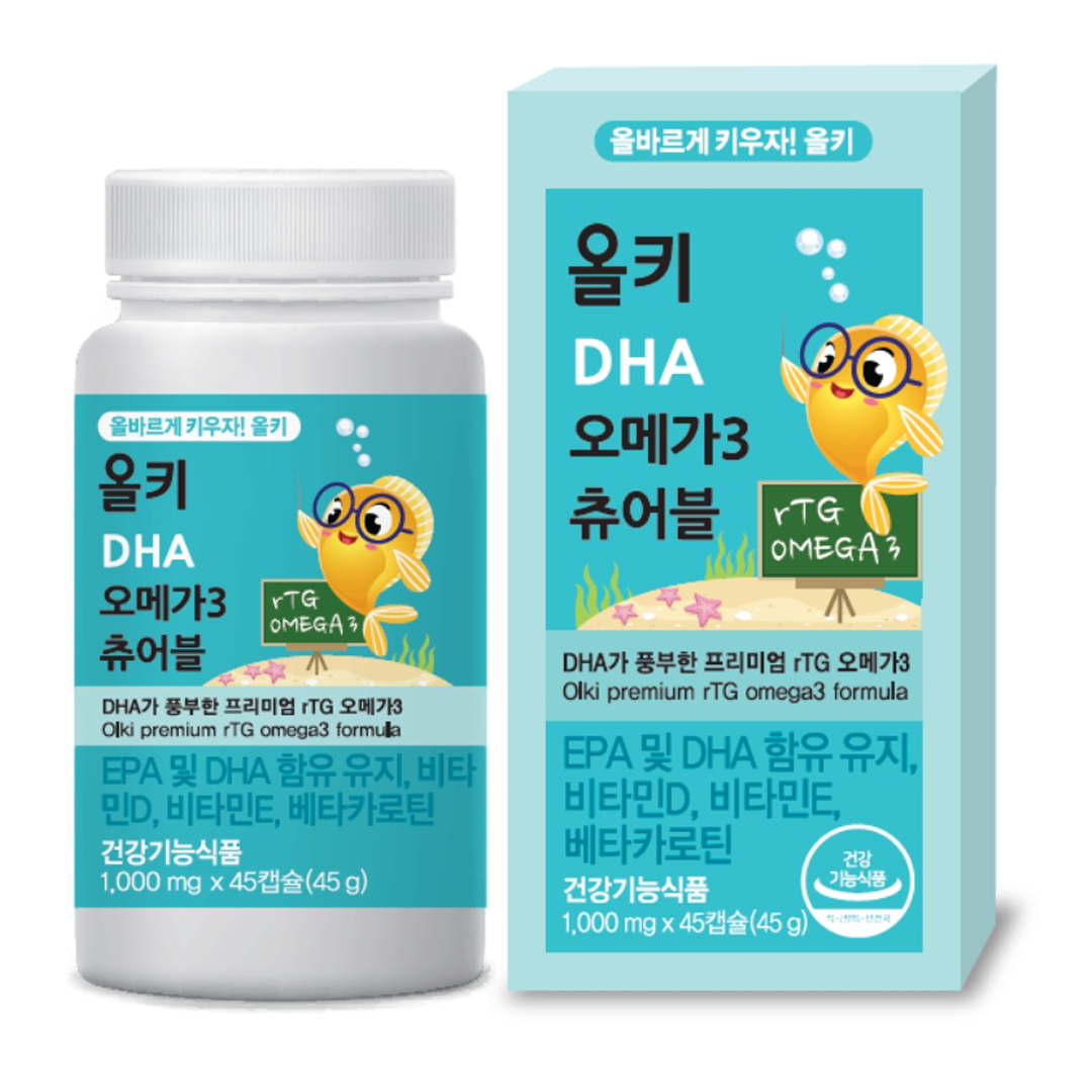 <b>아주약품</b> 올키 DHA <b>오메가3</b> 츄어블 45g 45정 1개