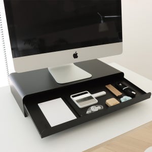 블랑 프리미엄 싱글 듀얼 트리플 철제 모니터 받침대 520mm, 블랙