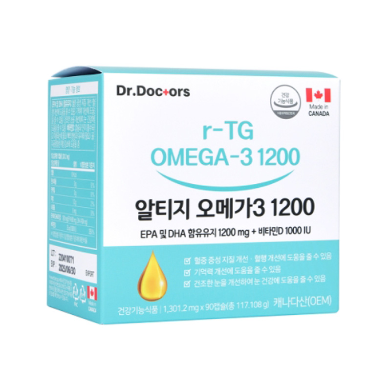 <b>닥터닥터스</b> 알티지오메가3 1200 1,301.2mg x 90캡슐, 1개