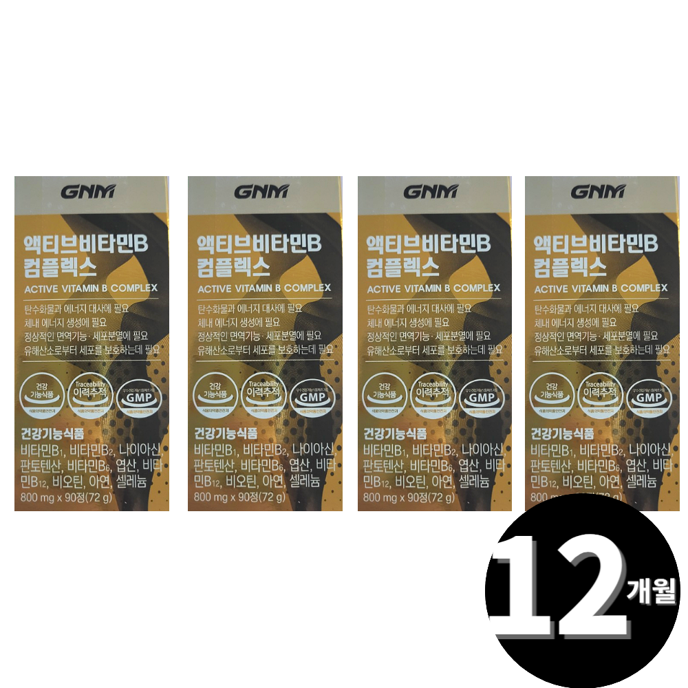 GNM 액티브 <b>비타민</b>B 컴플렉스 <b>비타민</b>비 총 12개월분
