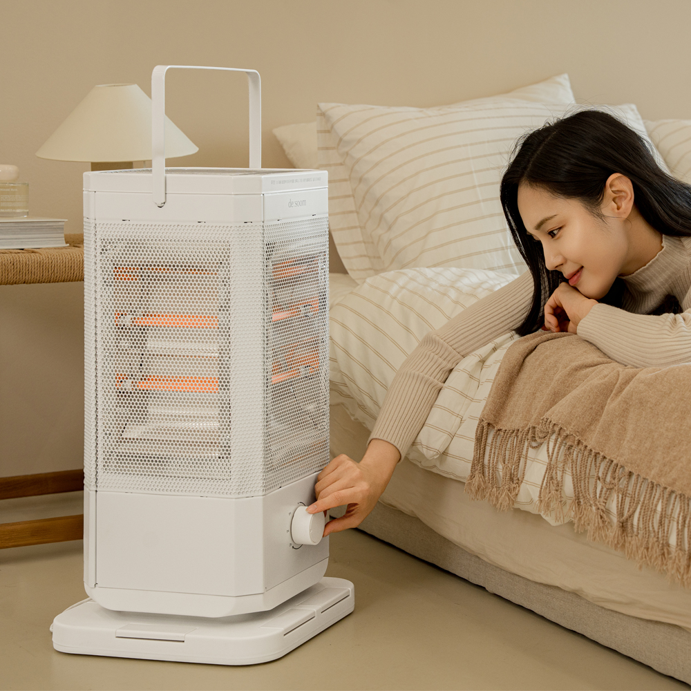 뜨숨 오방난로 가벼운 전기히터 난방기 스토브 업소용 가정용 사무실 무소음 발터치