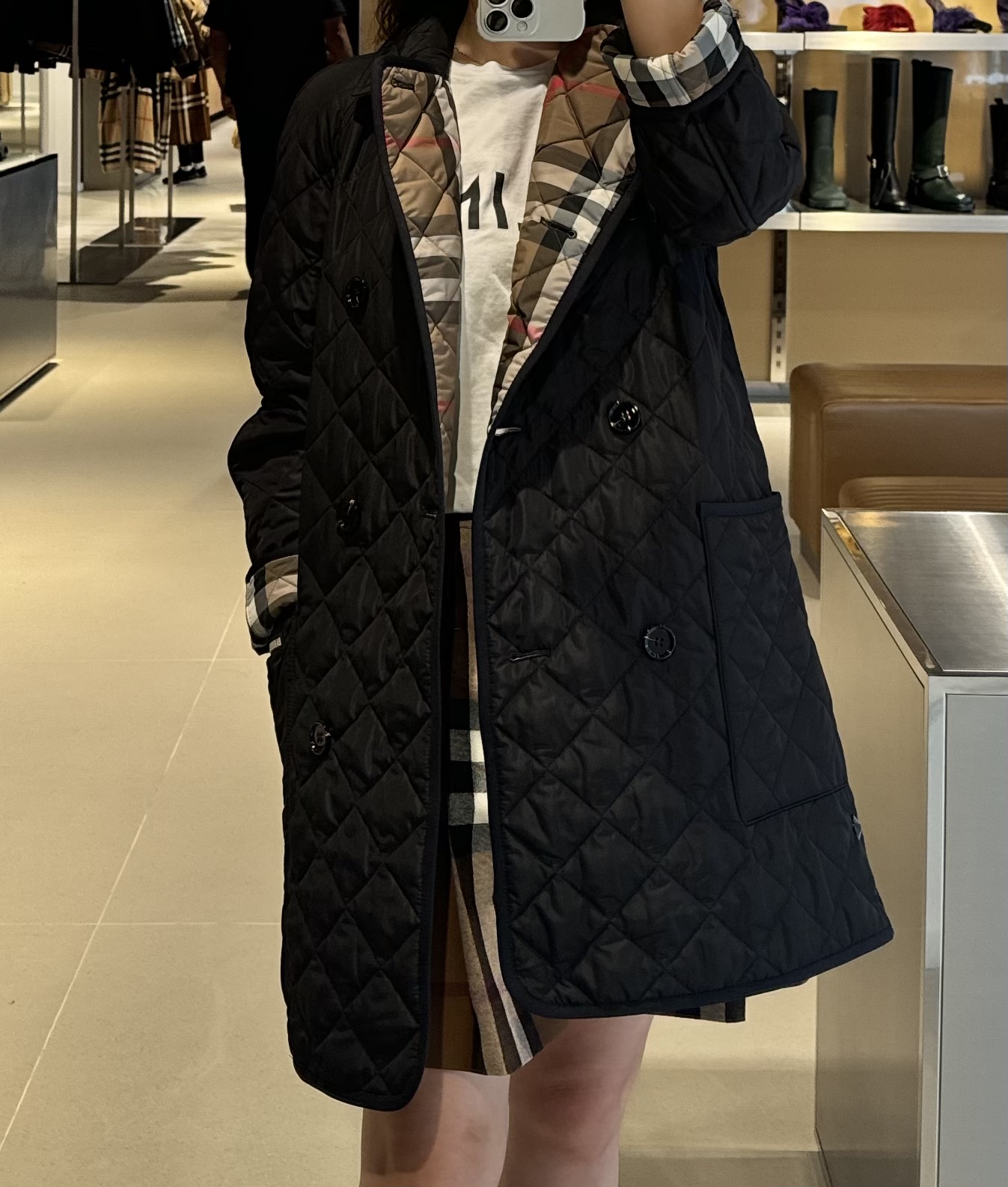 [관부가세포함] 버버리 뉴타이팅 여성 롱 퀼팅자켓 80841991