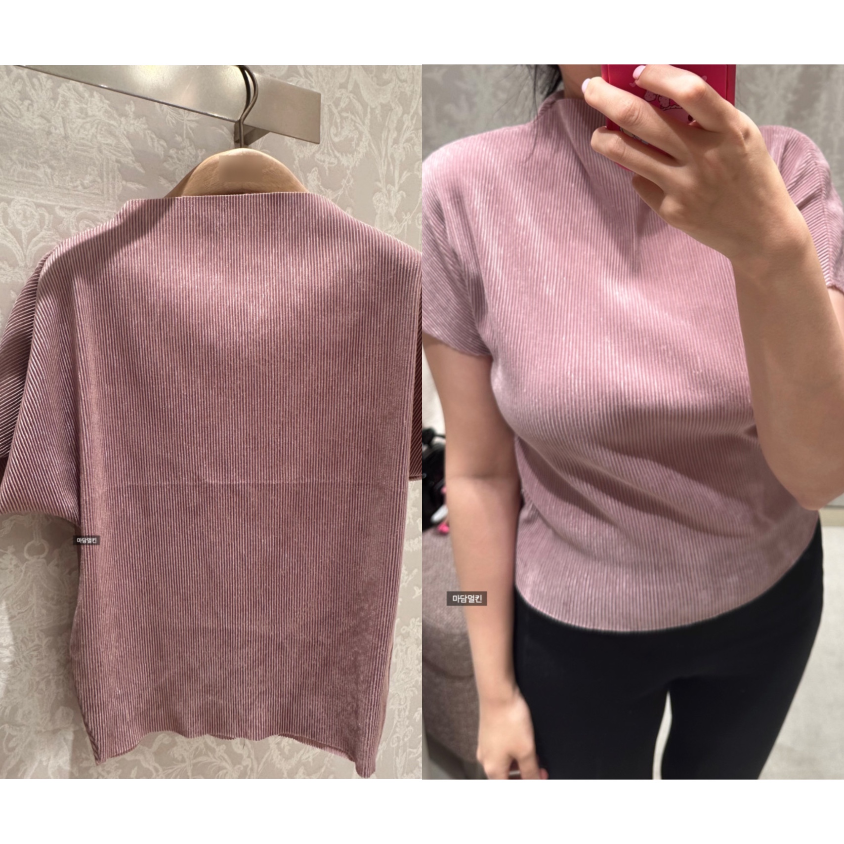 (재고세일) 언더스탠딩 24fw 벨벳 플리츠 반팔티 pleat tee (5col)