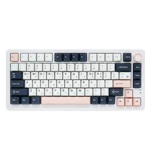 큐센 Q75 PBT 유선 무선 블루투스 기계식 키보드 화이트, 하이무바다소금리니어