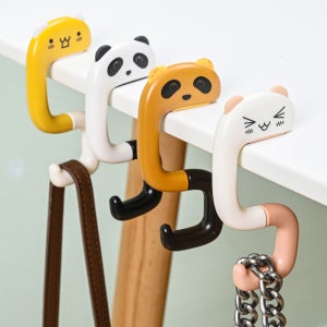 큐티 무타공 책상가방걸이 모자 책가방 휴대용 후크 가방거치대 다용도 4P