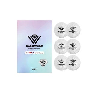 [6구세트] 다이아윙스 고반발 비거리 전용 장타 골프공 세트 M2 화이트