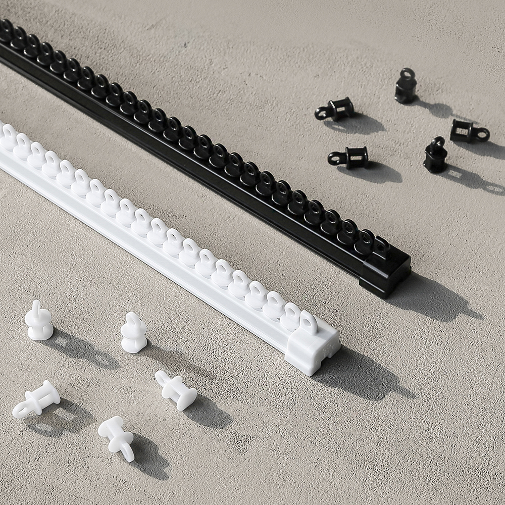 윈도우드레스 저소음 전착 커튼레일 화이트 8자 (130~240cm)