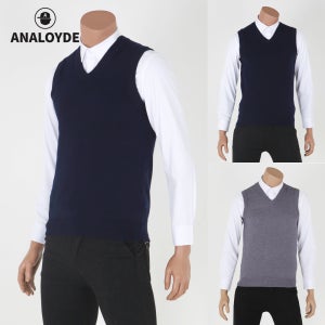 남성 브이넥 니트조끼 울 정장 베스트 캐쥬얼 스웨터