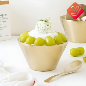티타늄 이중 빙수볼 그릇 12cm 업소용 디저트 샐러드볼 아이스크림 팥빙수