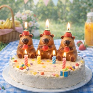 파티나라 생일초 동물초 카피바라 케이크장식(대용량 8개 세트)