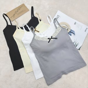 레이어드 캡내장 레이스 나시티 라운드 이너 끈나시