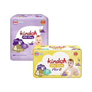 [낮밤기저귀] 킨도 오슬림 에어 팬티형(4팩) + 뉴올데이 팬티형(4팩) 4단계