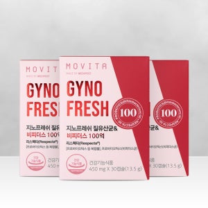 모비타 100억 지노프레쉬 질유산균&비피더스 리스펙타 여성 질건강 장건강 30캡슐, 3개