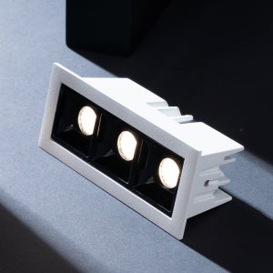 마그네틱조명 LED 멀티 매입등 안티글레어 사각 스타 3구 화이트+블랙-MSS