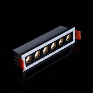 마그네틱조명 LED 멀티 매입등 안티글레어 사각 도트 슬림 6구 화이트+블랙-MSD