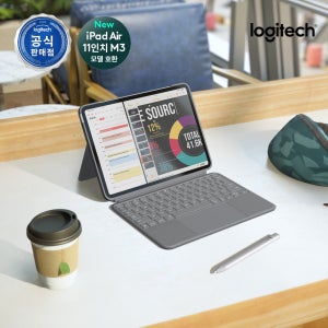 [럭키카드 증정] 로지텍코리아 Combo Touch iPad Air 11인치 (M2 & M3 & M4 & 5th gen) 키보드 케이스