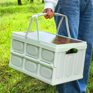 지엠지모터스 캠핑박스 손잡이 폴딩 박스 우드 상판 포함 캠핑용 테이블 중형