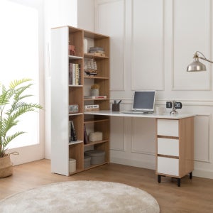 첵스 책상 책장 서랍 컴퓨터 1인 3단 오픈 수납 학생 공부 홈오피스 모듈 세트 단품