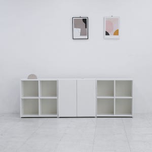 심플즈 H 홈오피스 2단장 수납장 거실장 서재책장 다용도 사무실책장