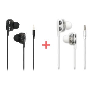 BSE-S1 듀얼 유닛 이어폰 번들 2개 1세트 3.5mm 4극 커널형 블랙 화이트