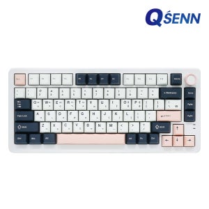 QSENN Q75 PBT 풀윤활 가스켓 유무선 기계식 키보드 화이트, 오테뮤 저소음피치축V3