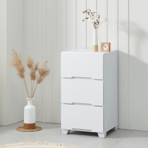 테리 폭좁은 서랍장 화이트 450 3단