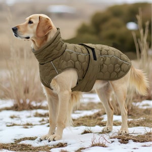 강아지 패딩 대형견 중형견 S 벨크로 누빔 조끼 겨울옷