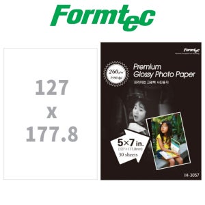 폼텍 IH3057 프리미엄 고광택 사진용지 30매 5x7 in 260g