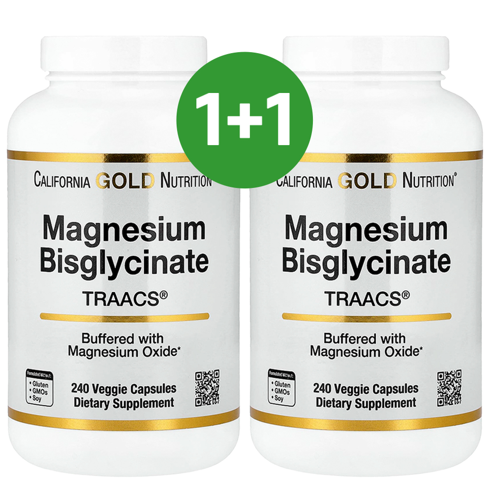 1+1 캘리포니아 골드 CGN <b>마그네슘</b> 비스<b>글리시네이트 킬레이트</b> 240정 2개