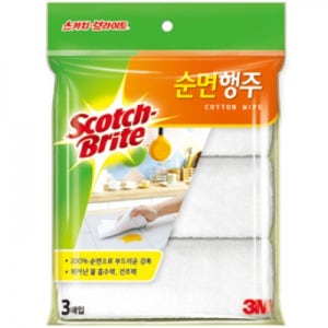 올드림 3M 스카치브라이트 주방 청소 베이직 순면 행주 3매입 세트
