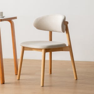 로엔 식탁의자 원목 패브릭 인테리어의자 내츄럴