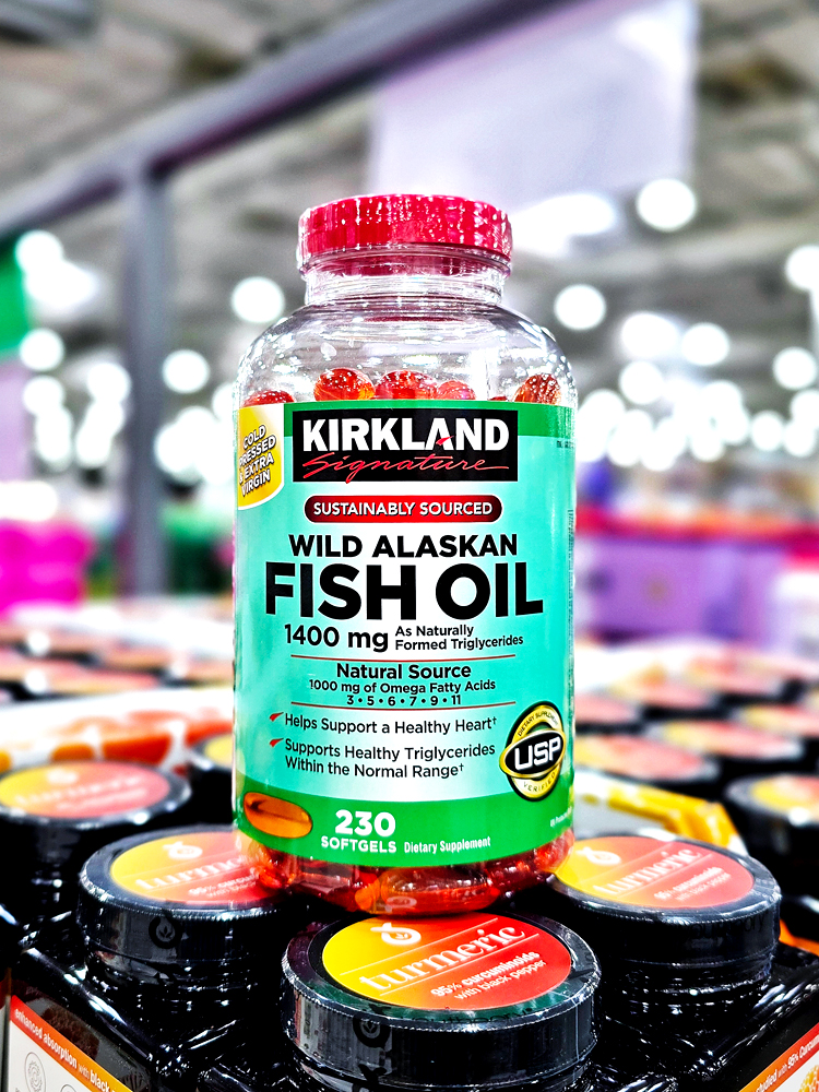 미국 코스트코 커클랜드 와일드 <b>알래스칸</b> 오메가 피쉬오일 1400mg (1통 X 230정 7.5개월분)