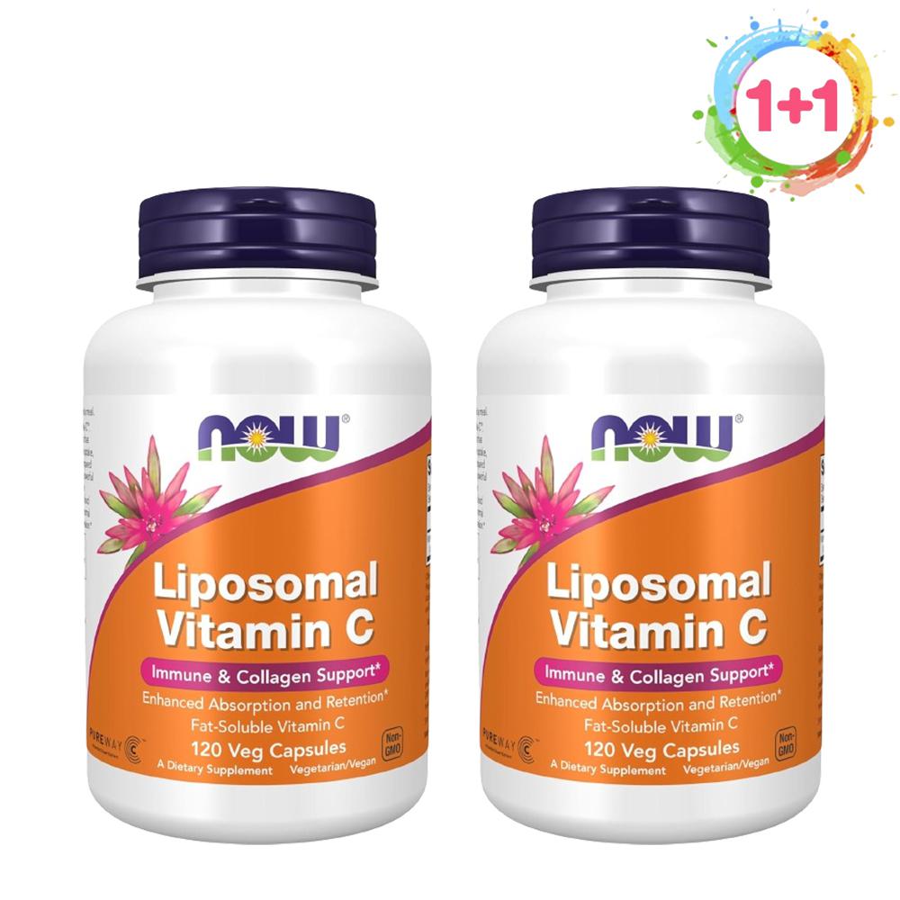 1+1 나우푸드 리포좀 <b>리포소말 비타민C</b> 1000mg 120 캡슐